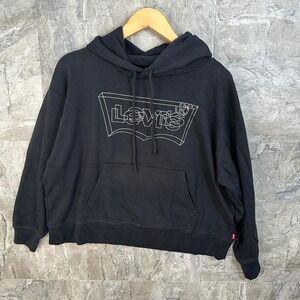 Black Levi's hoodie with white logo  Woman's XL #LevisHoodie